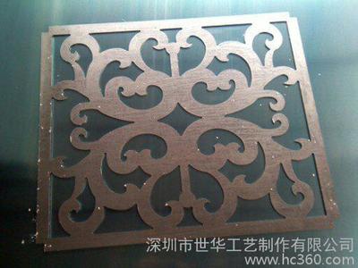 广东深圳世华工艺制作专业铜板雕花屏风铜雕花幕墙镂空水切割加工 铜板雕花屏风镂空切割加工图片_高清图_细节图